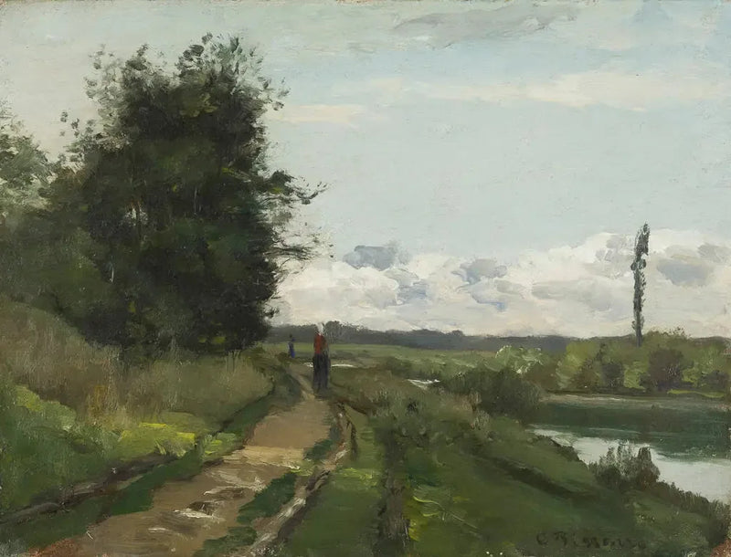 As margens do Sena em Bougival - Camille Pissarro