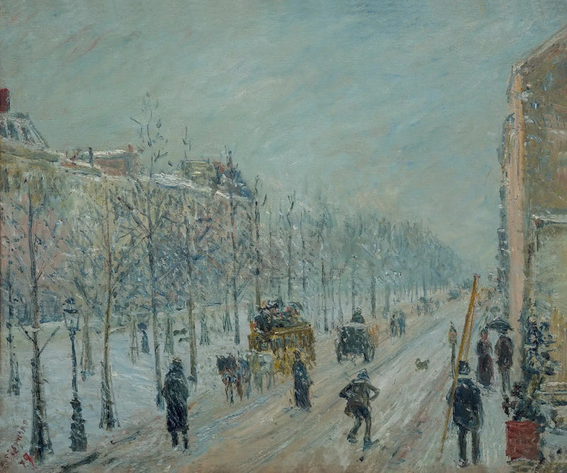 Os bulevares externos. Efeito de neve - Camille Pissarro