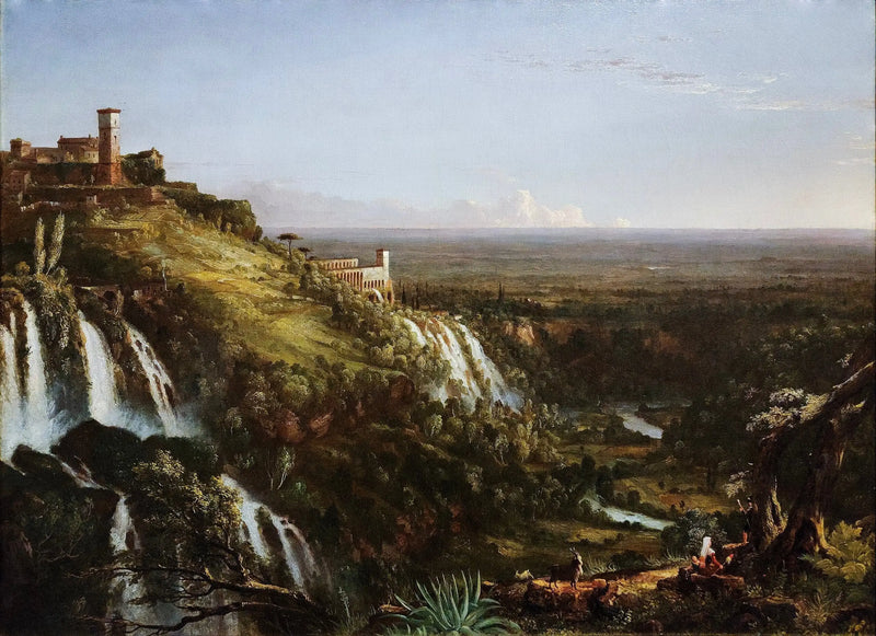 Les Cascatelli, Tivoli, em direção a Roma - Thomas Cole