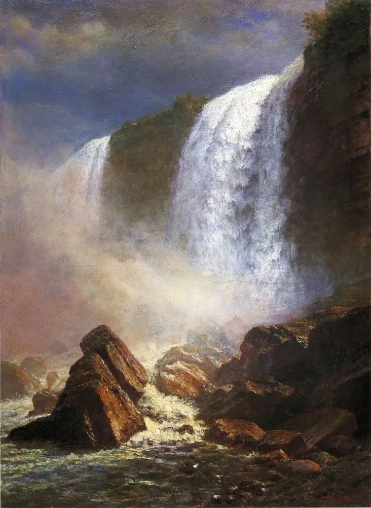As quedas do Niágara vistas de baixo - Albert Bierstadt