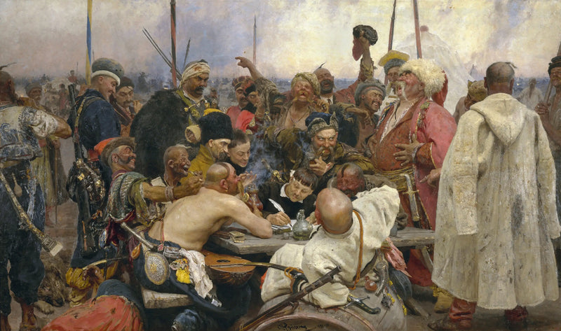 Os cossacos zaporogues escrevendo uma carta ao sultão da Turquia - Ilya Repin
