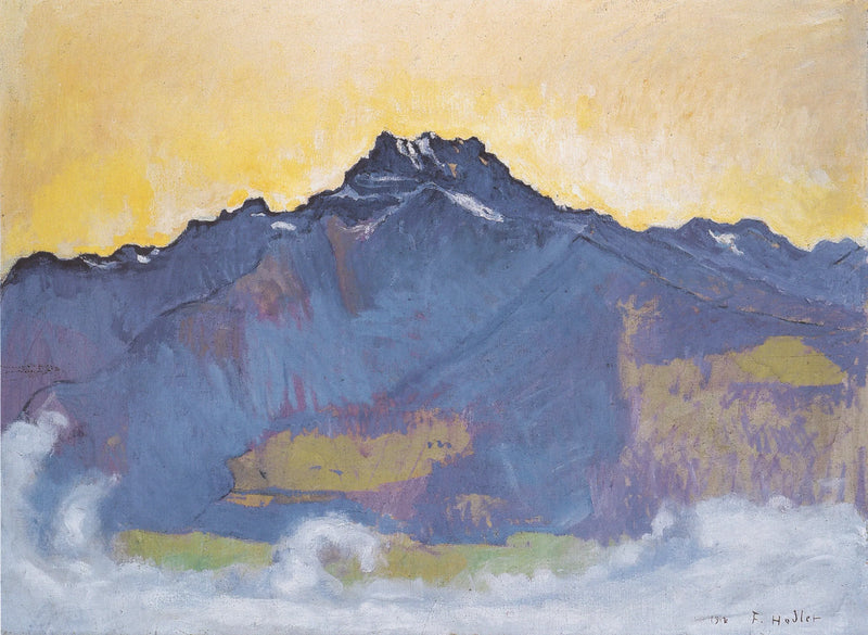 Os Dentes do Meio vistos de Chesières - Ferdinand Hodler