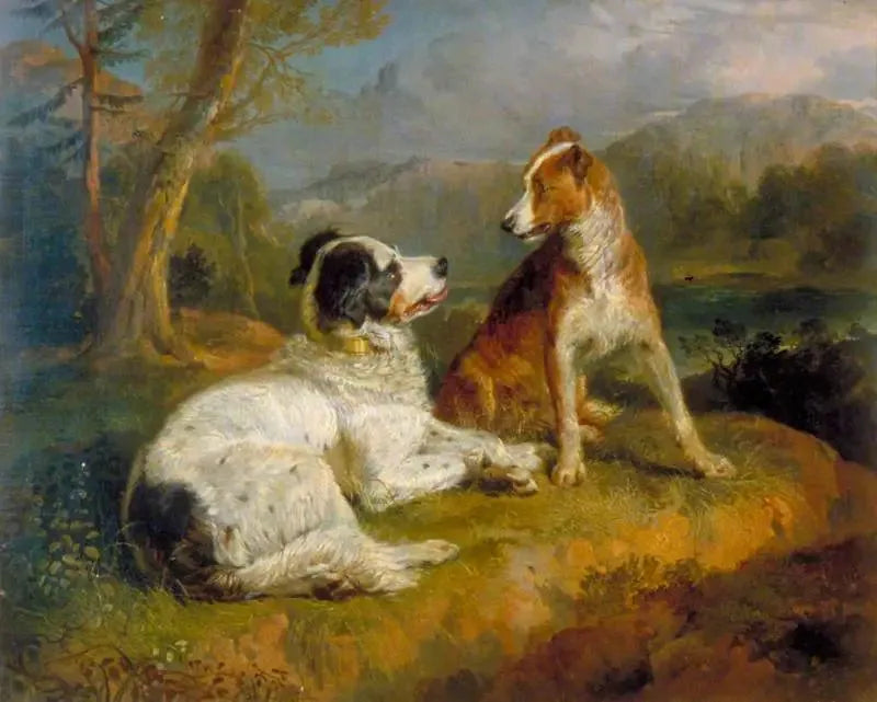 Os Dois Cães (baseado no poema de Robert Burns) - Edwin Henry Landseer