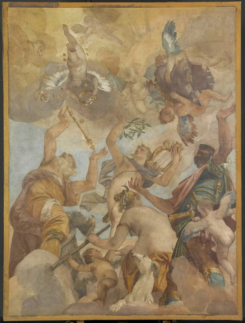 Os Deuses do Olimpo: Júpiter, Apolo, Diana e Marte - Paul Véronèse