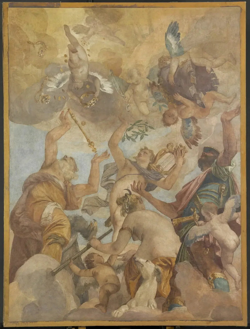 Os Deuses do Olimpo: Júpiter, Apolo, Diana e Marte - Paul Véronèse