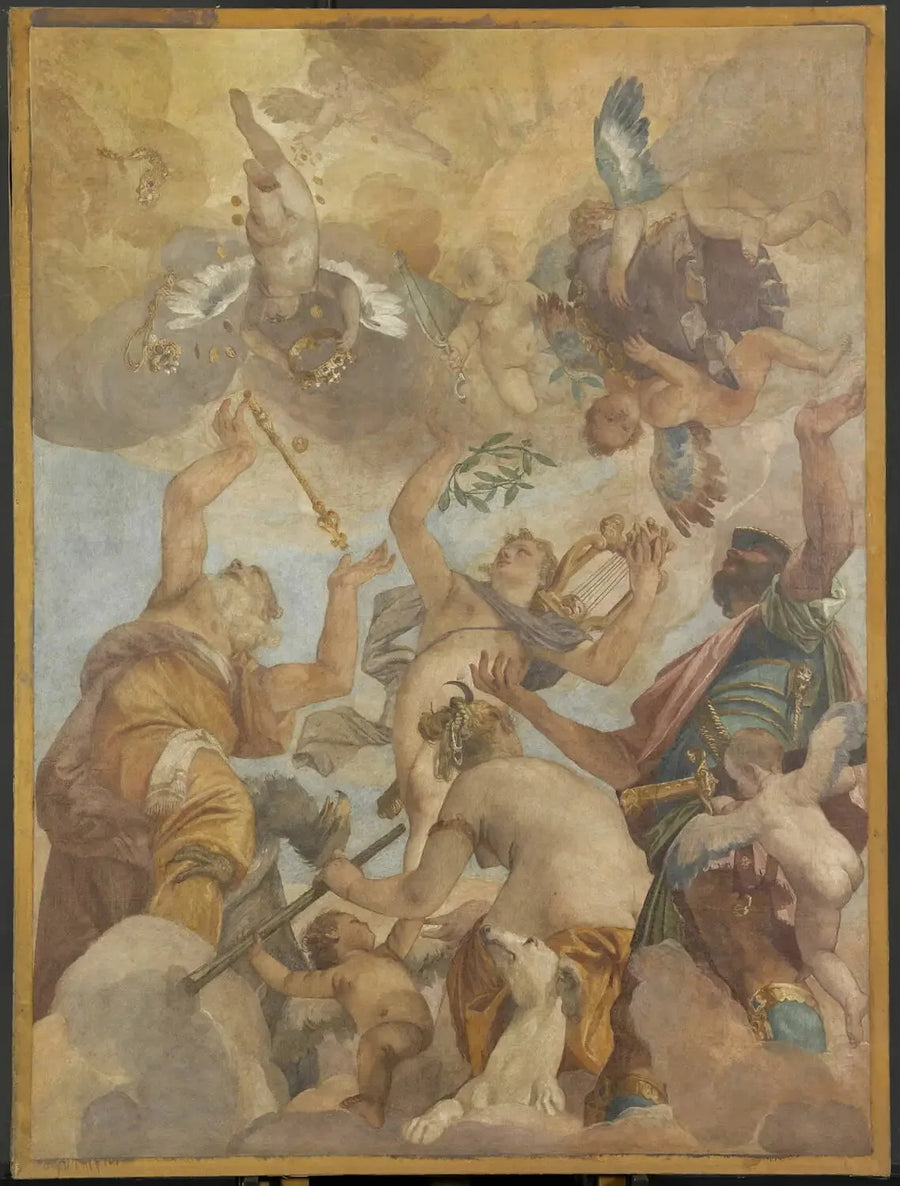 Os Deuses do Olimpo: Júpiter, Apolo, Diana e Marte - Paul Véronèse