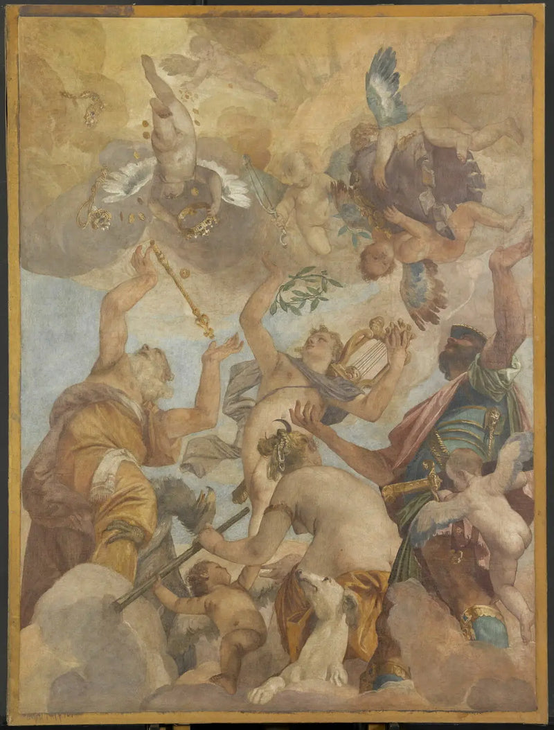 Os Deuses do Olimpo: Júpiter, Apolo, Diana e Marte - Paul Véronèse