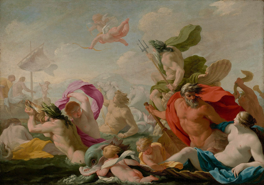 Deuses marinhos homenageando o Amor - Eustache Le Sueur