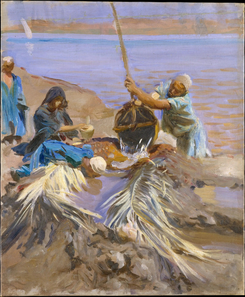 Os egípcios fazem subir a água do Nilo - John Singer Sargent