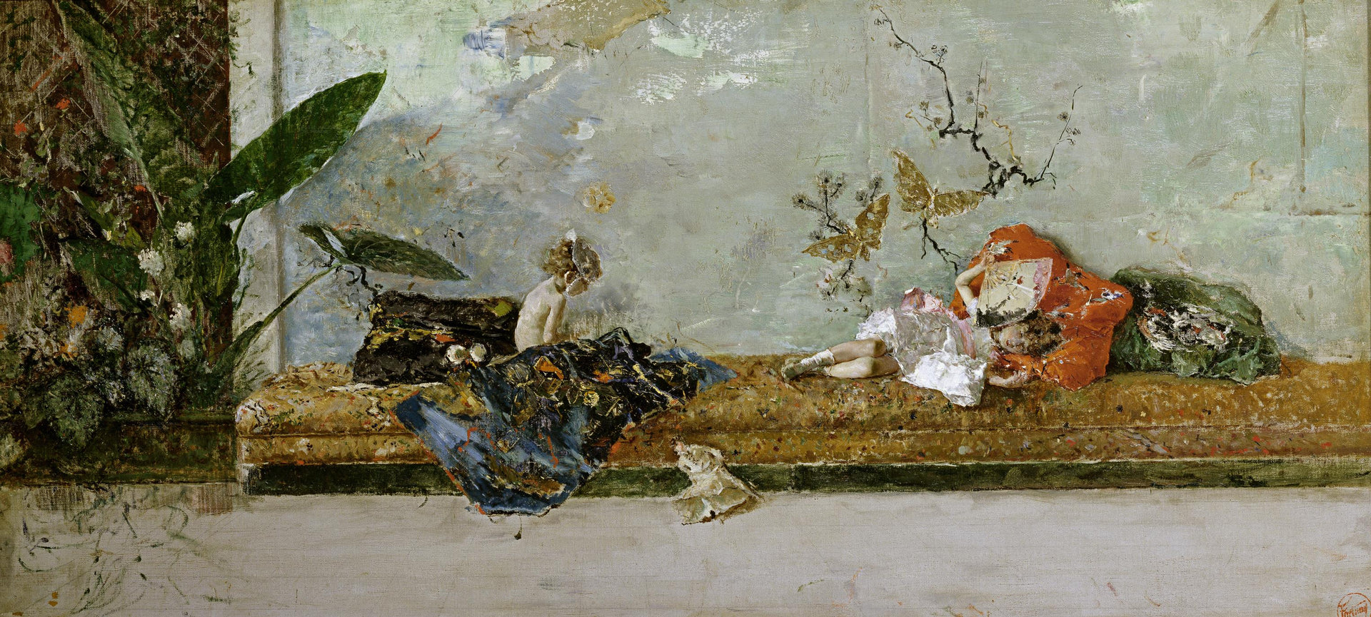 Les enfants du peintre dans la chambre japonaise - Mariano Fortuny Marsal image 1 copie peinte à la main à l’huile