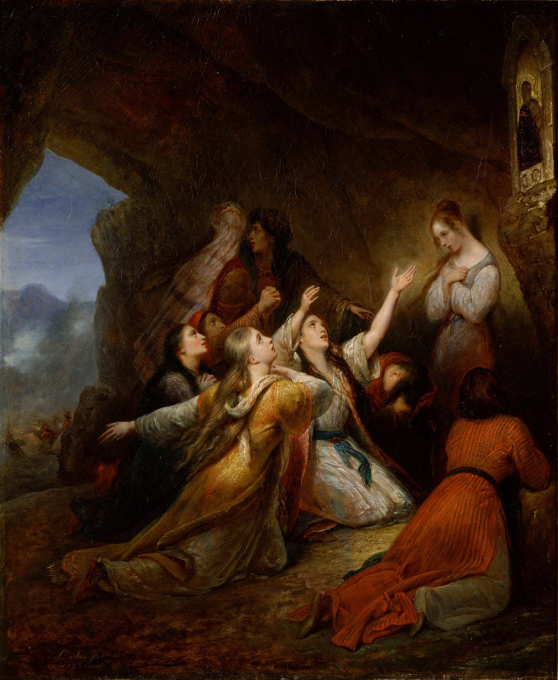 As mulheres gregas imploram ajuda à Virgem - Ary Scheffer