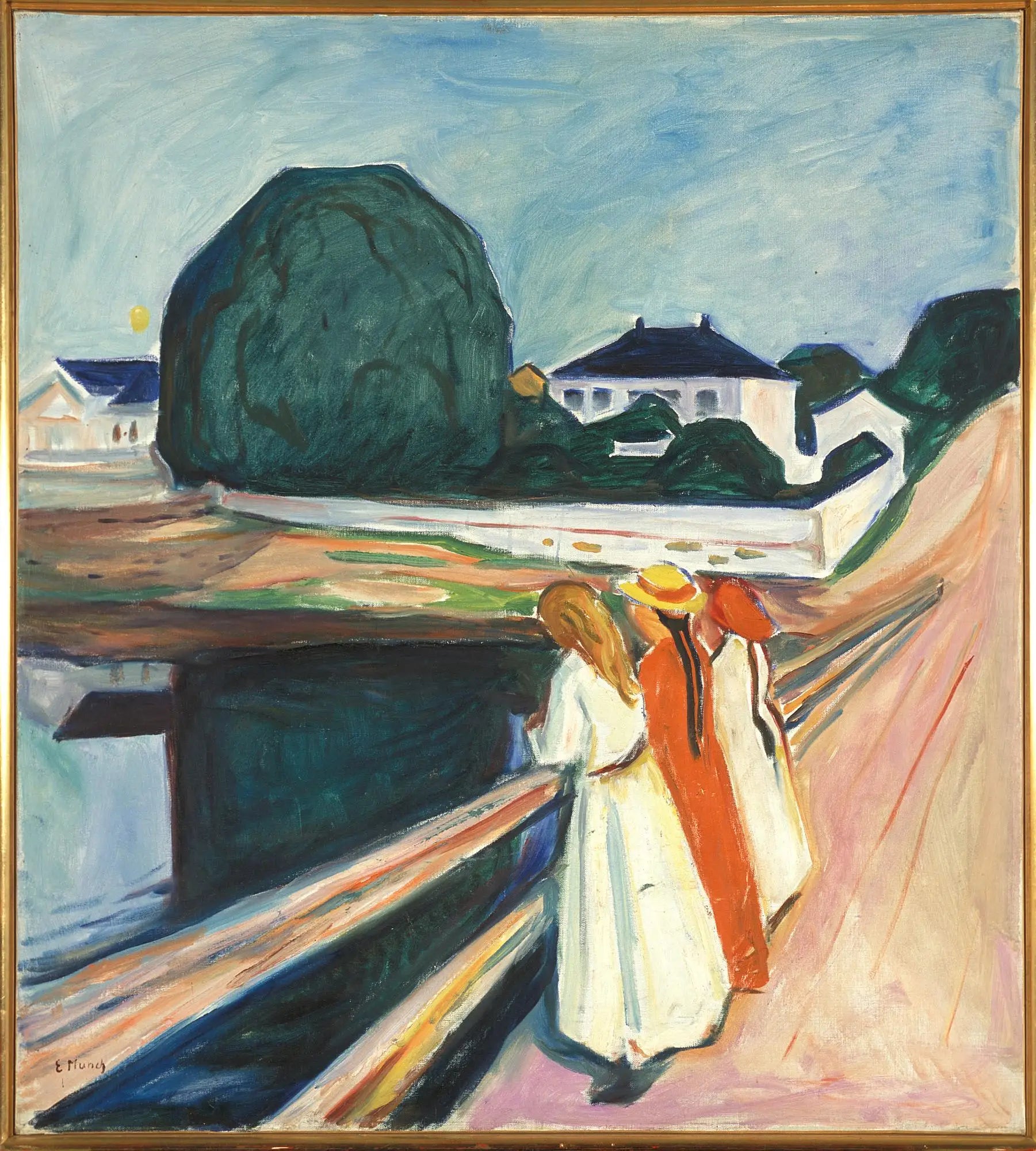 Reproduction du tableau « Les Filles sur le pont - Edvard Munch » par Alpha Reproduction en peinture à l’huile