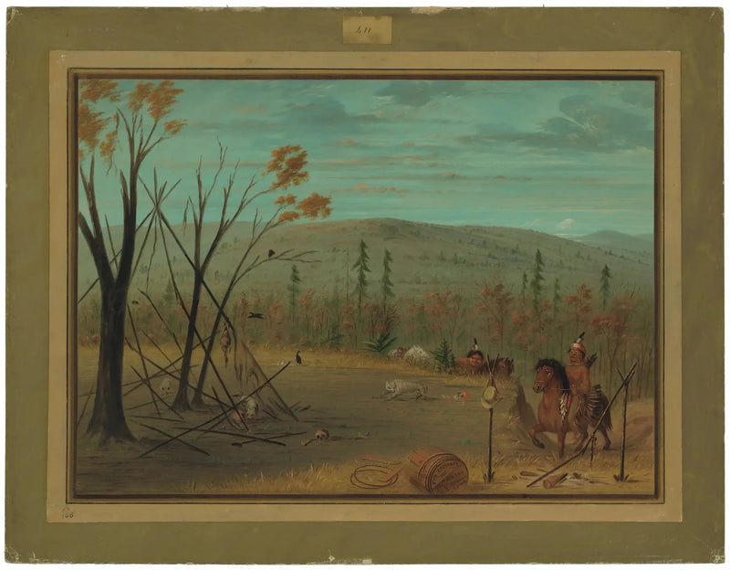 Os irmãos Cheyenne retornam de sua caça de outono - George Catlin