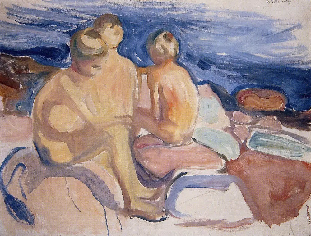 Reproduction du tableau « Les garçons se baignant - Edvard Munch » par Alpha Reproduction en peinture à l’huile