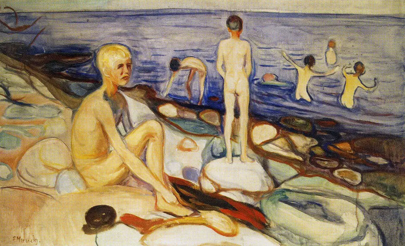 Os meninos se banhando - Edvard Munch