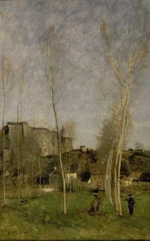 Os glacis de um castelo em ruínas - Jean-Baptiste Camille Corot