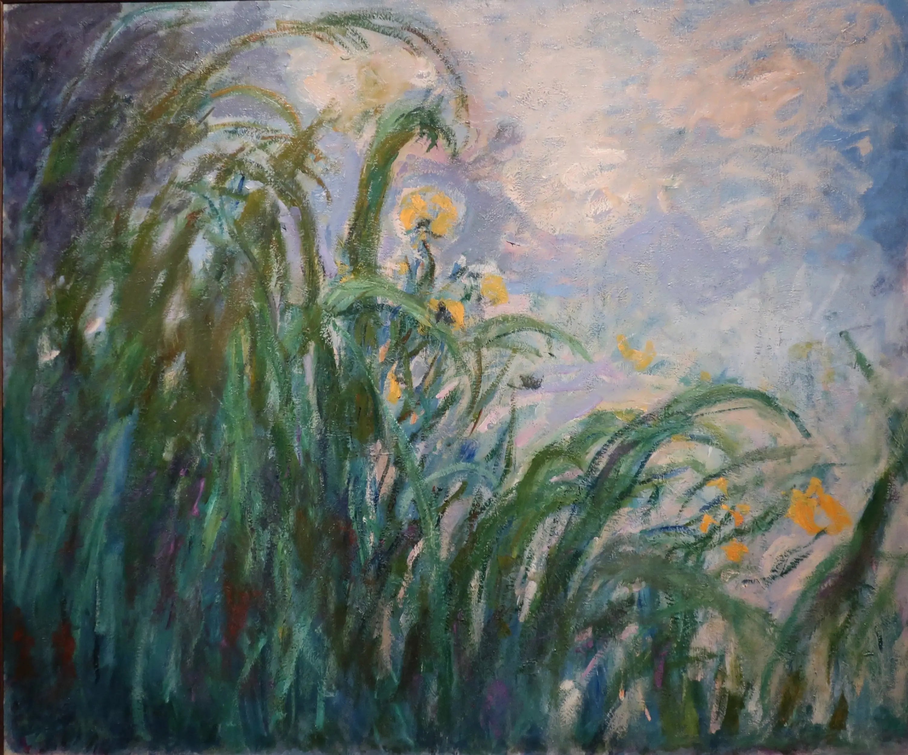 Reproduction du tableau « Les iris jaunes - Claude Monet » par Alpha Reproduction en peinture à l’huile