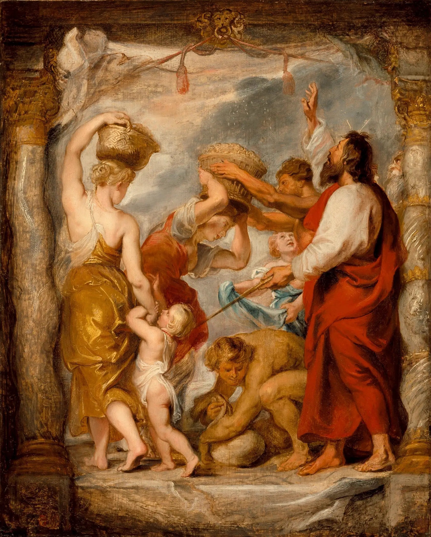 Les Israélites ramassent la manne dans le désert - Peter Paul Rubens image 1 reproduction de peinture à l’huile