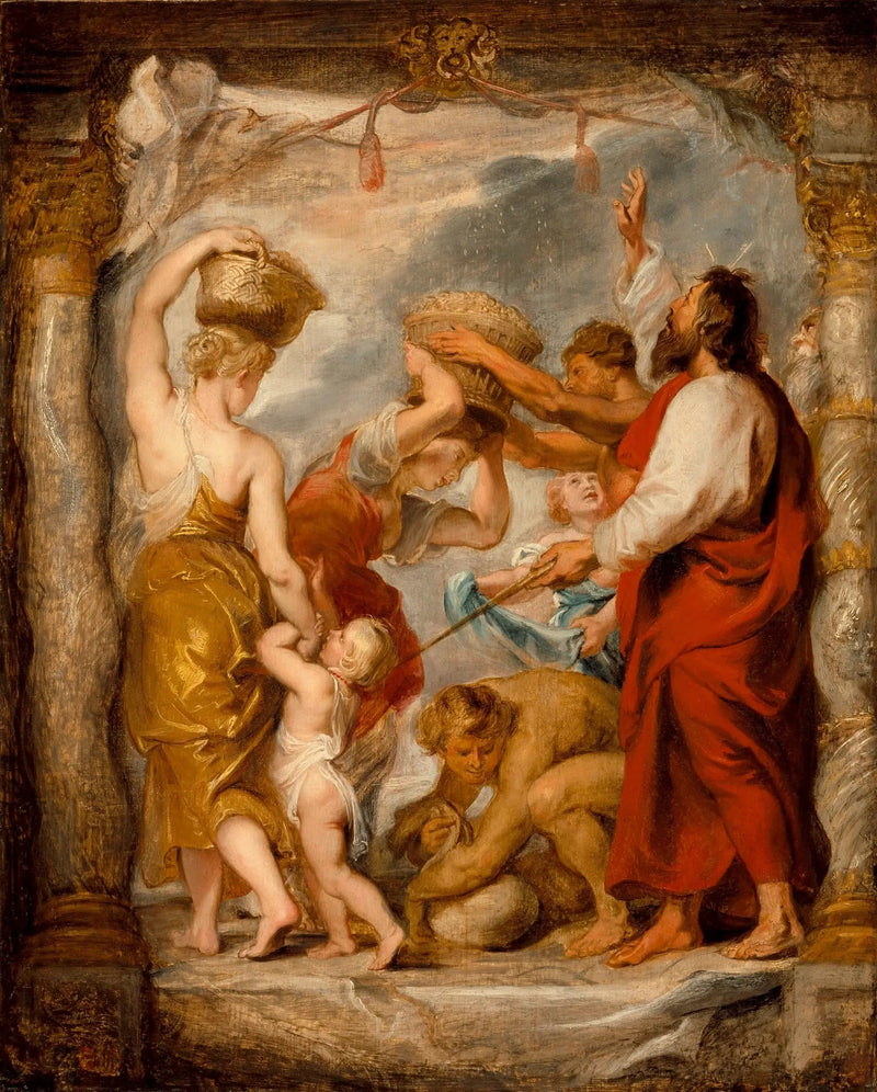 Os israelitas coletam o maná no deserto - Peter Paul Rubens