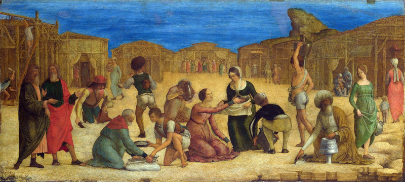 Os israelitas coletam o maná - Ercole de’ Roberti