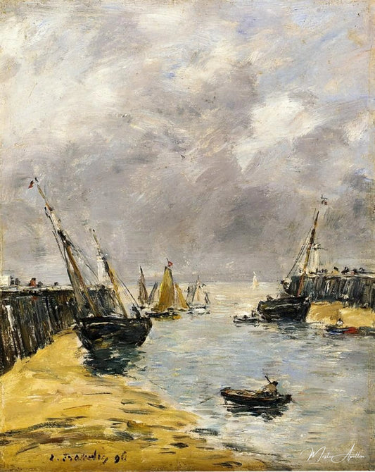 Les Jetées, marée basse, Trouville - Eugène Boudin - Reproductions de tableaux et peintures haut de gamme