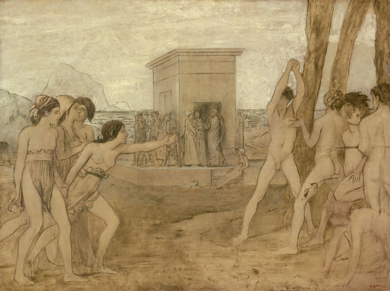 As jovens espartanas desafiam os garotos - Edgar Degas