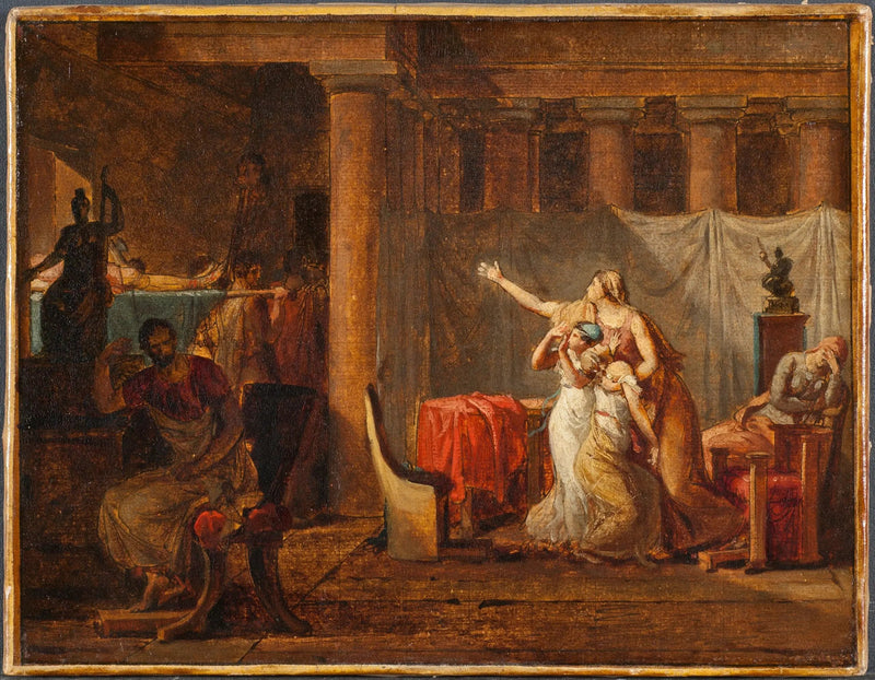 Os lictores trazem a Brutus os corpos de seus filhos - Jacques-Louis David