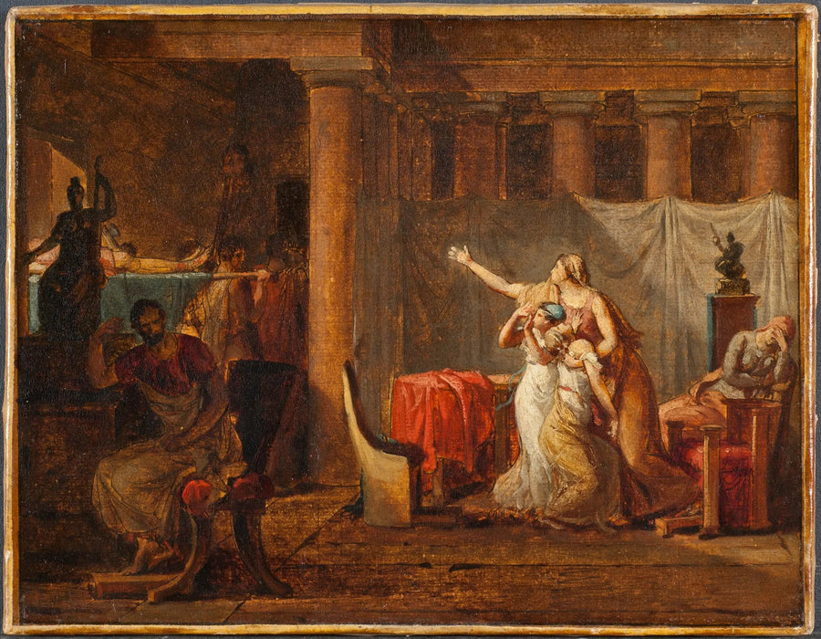 Os lictores trazem a Brutus os corpos de seus filhos - Jacques-Louis David