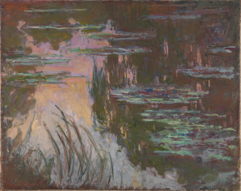 Lírios d'água, o pôr do sol - Claude Monet