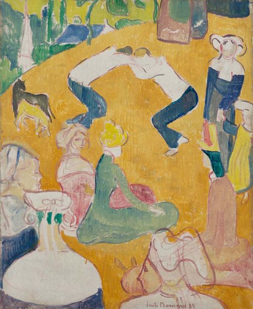 Os lutadores bretones - Émile Bernard