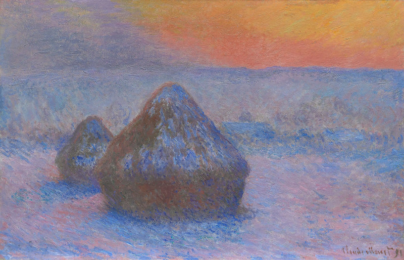 Os feixes de trigo (rato, efeito de neve) - Claude Monet