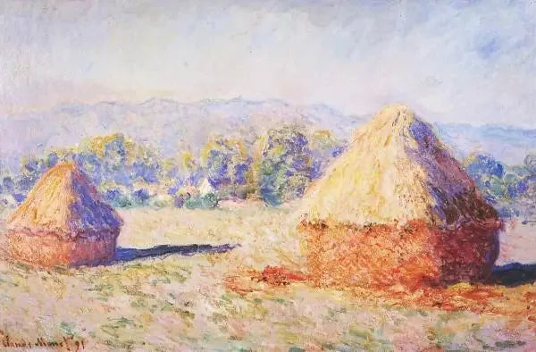 Os feixes de trigo sob a luz do sol, o efeito da manhã - Claude Monet