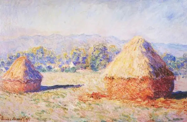 Os feixes de trigo sob a luz do sol, o efeito da manhã - Claude Monet
