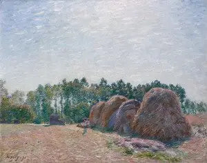 Os Monturos de Palha em Moret - efeito da manhã - Alfred Sisley