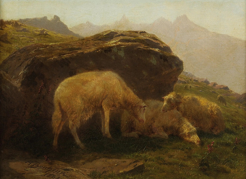 Os carneiros em uma colina - Rosa Bonheur