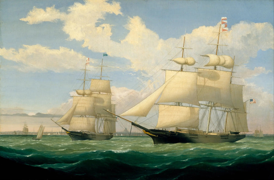 Os navios «Winged Arrow» e «Southern Cross» no porto de Boston - Fitz Henry Lane