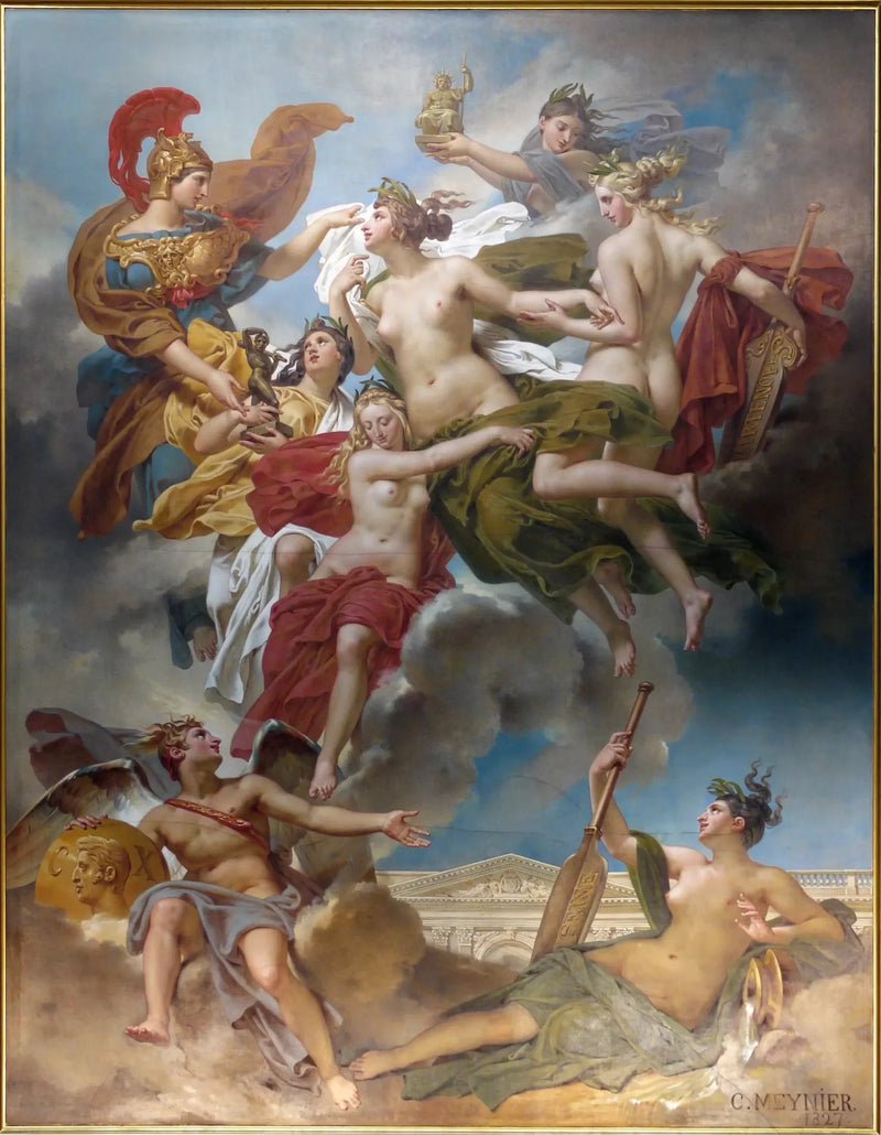 As Ninfas de Parthenope conduzidas pela deusa das Belas-Artes - Charles Meynier