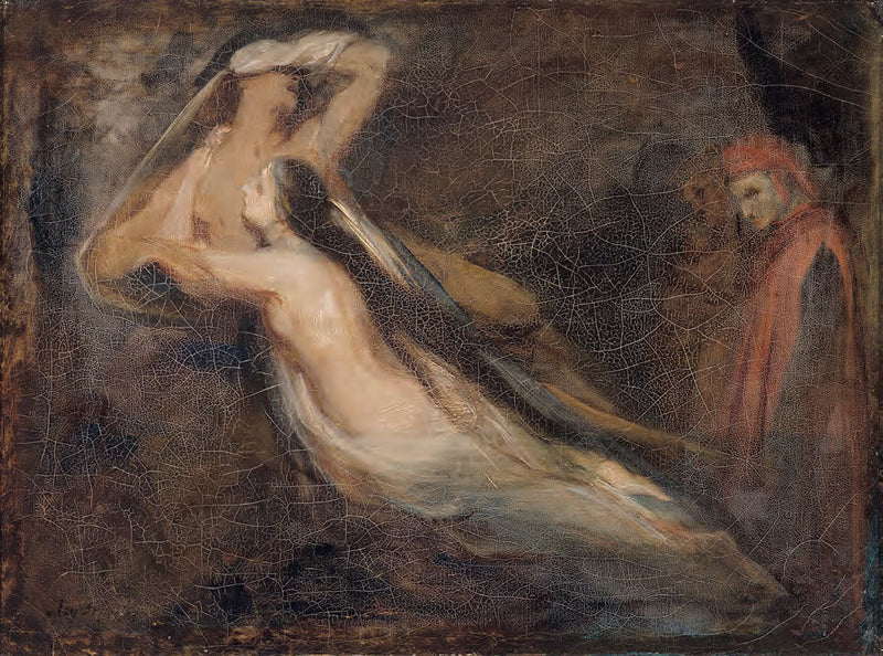 As sombras de Paolo e Francesca aparecendo para Dante e Virgílio - Ary Scheffer