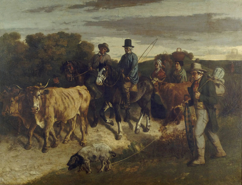 Os Camponeses de Flagey retornando da feira - Gustave Courbet