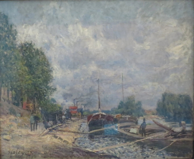 As Barcaças em Billancourt - Alfred Sisley