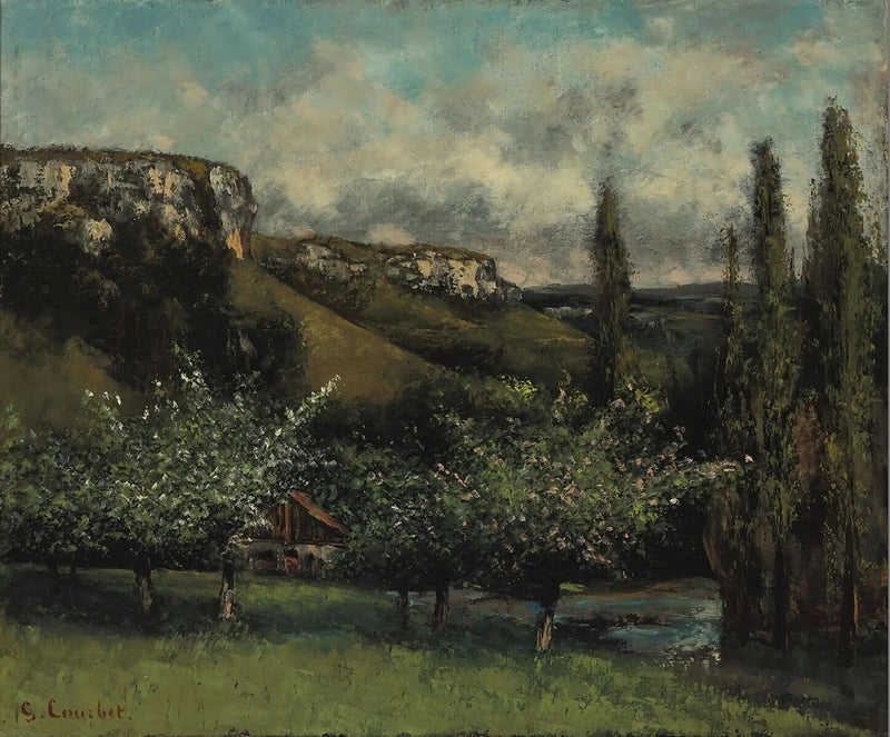 Os macieirais do pai Courbet em Ornans - Gustave Courbet