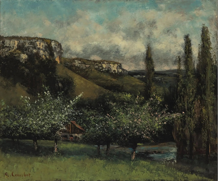 Os macieirais do pai Courbet em Ornans - Gustave Courbet