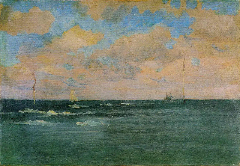 Os Postes de Banho, Bretanha - James Abbott McNeill Whistler