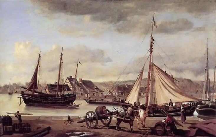 Os cais de Rouen - Jean-Baptiste Camille Corot