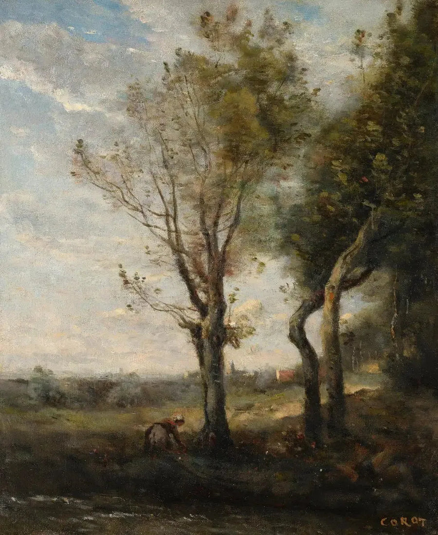 As quatro árvores na borda da planície - Jean-Baptiste Camille Corot