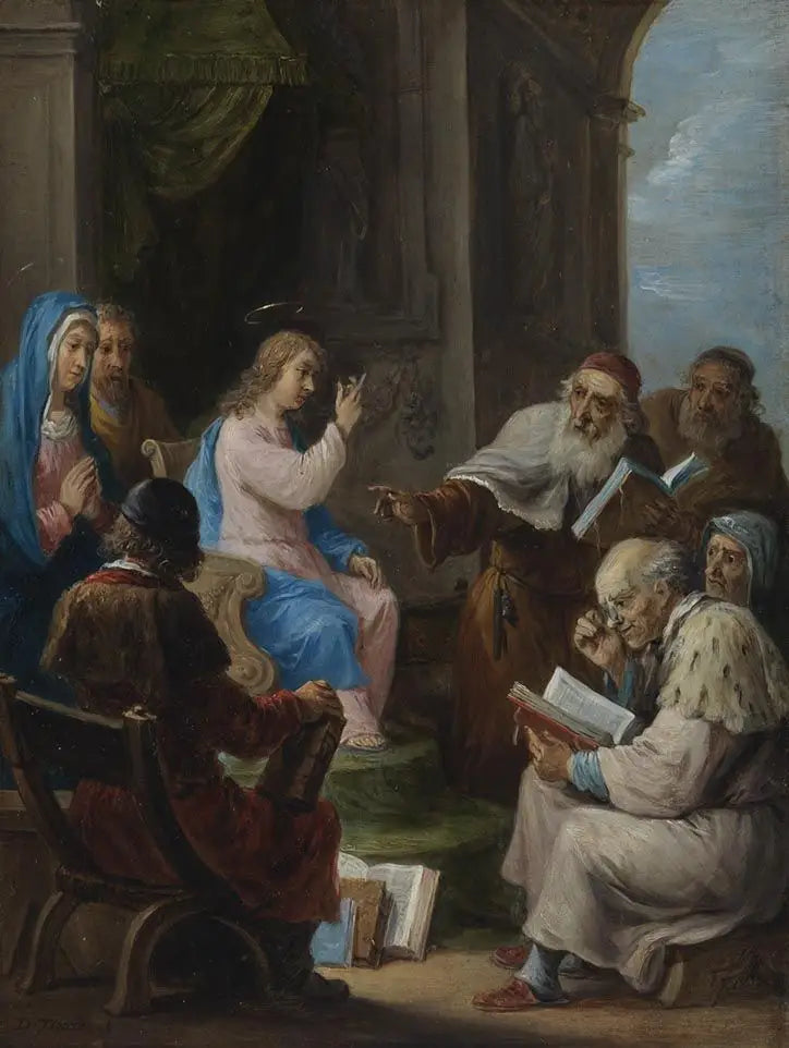 Os quinze segredos do rosário: Cristo de doze anos entre os doutores do templo - David Teniers o Jovem