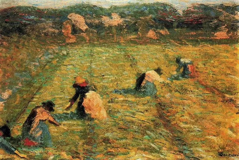 As colheitadeiras de arroz - Umberto Boccioni