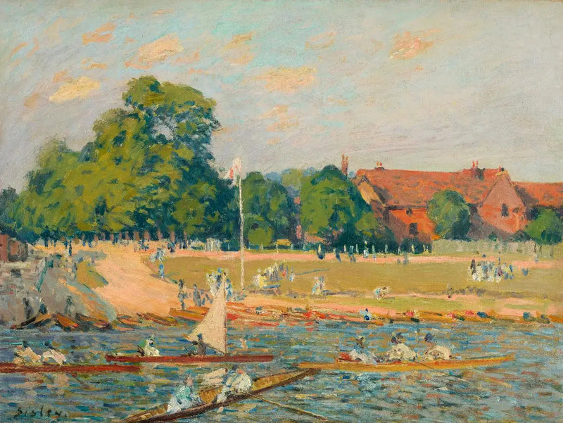 As regatas em Hampton Court - Alfred Sisley