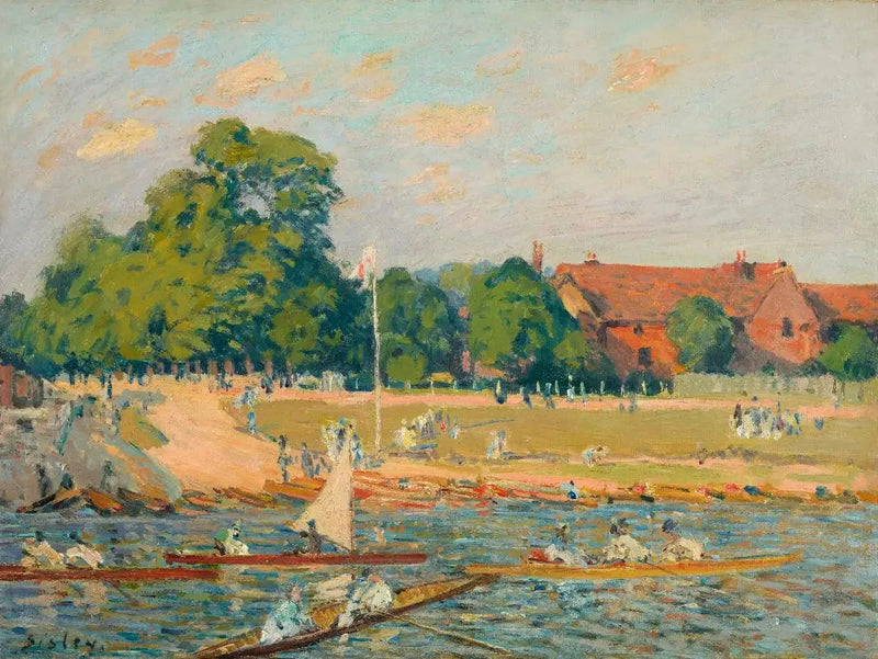 As regatas em Hampton Court - Alfred Sisley