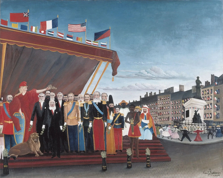 Os representantes das potências estrangeiras vindo cumprimentar a República como sinal de paz - Henri Rousseau